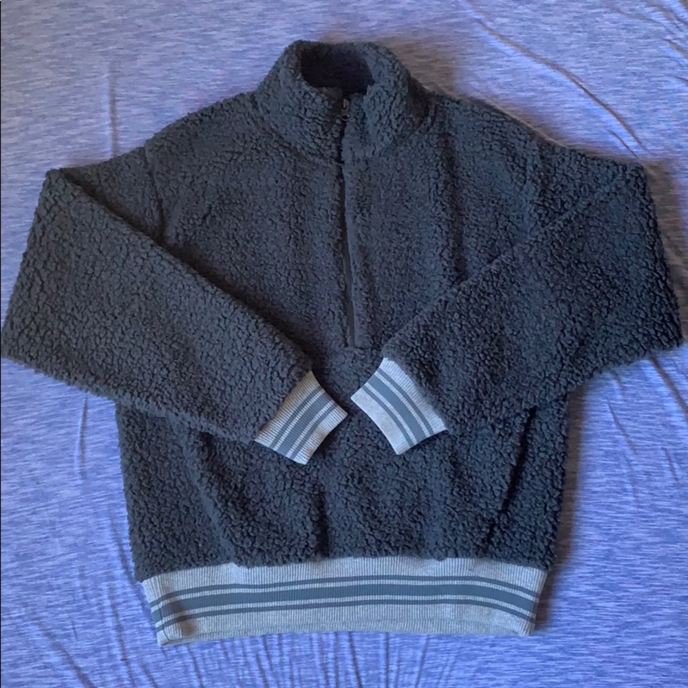 American Eagle Grey Sherpa Jacket